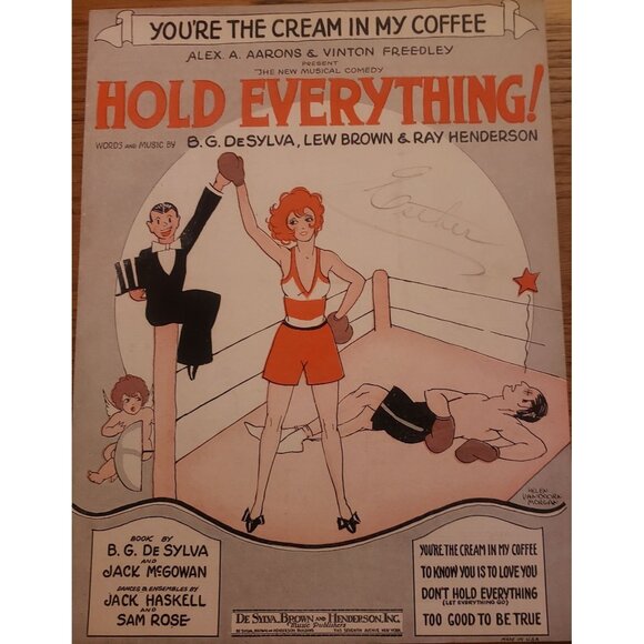 Vintage 1928 "You're The Cream In My Coffee" Sheet Music By B.G. De Sylva - Picture 1 of 3